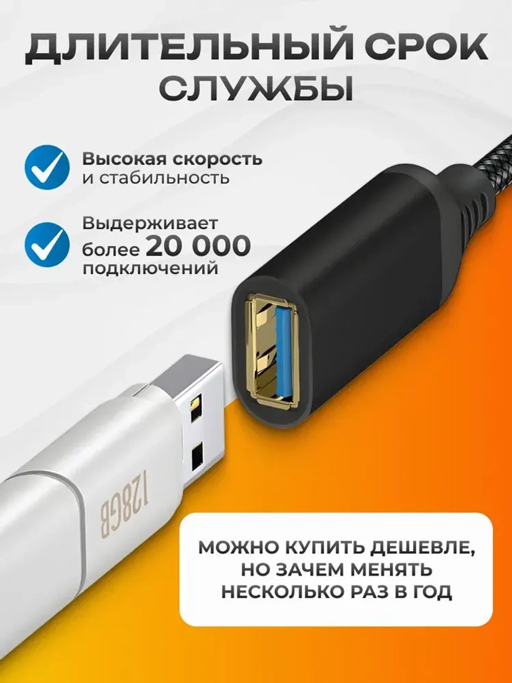 Удлинитель кабеля USB 3.0 Type-A/USB 3.0 Type-A AM/AF 2.0 м PREMIUM