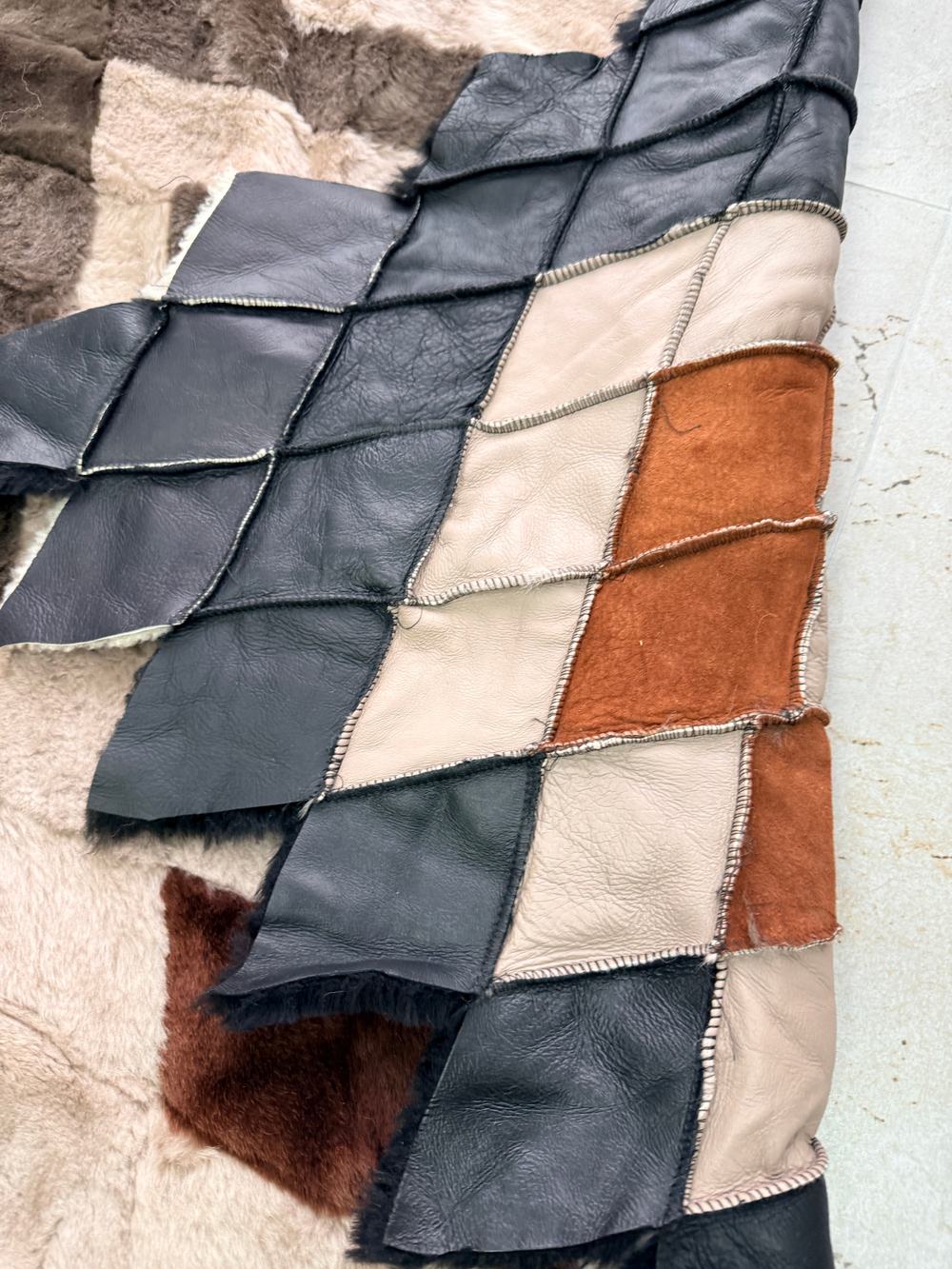 Покрывало меховое ковер из шкуры овчины