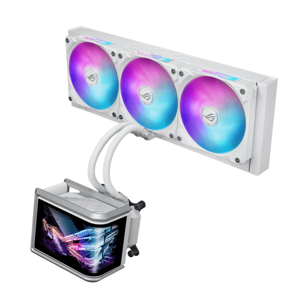 Водяное охлаждение CPU Asus ROG RYUO IV SLC 360 ARGB WHT, 3x120mm, AMOLED-display, Black