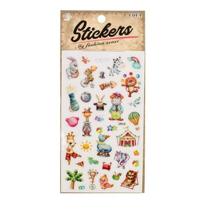 Наклейки "Цирковые животные" 21,5*11см. светятся в темноте