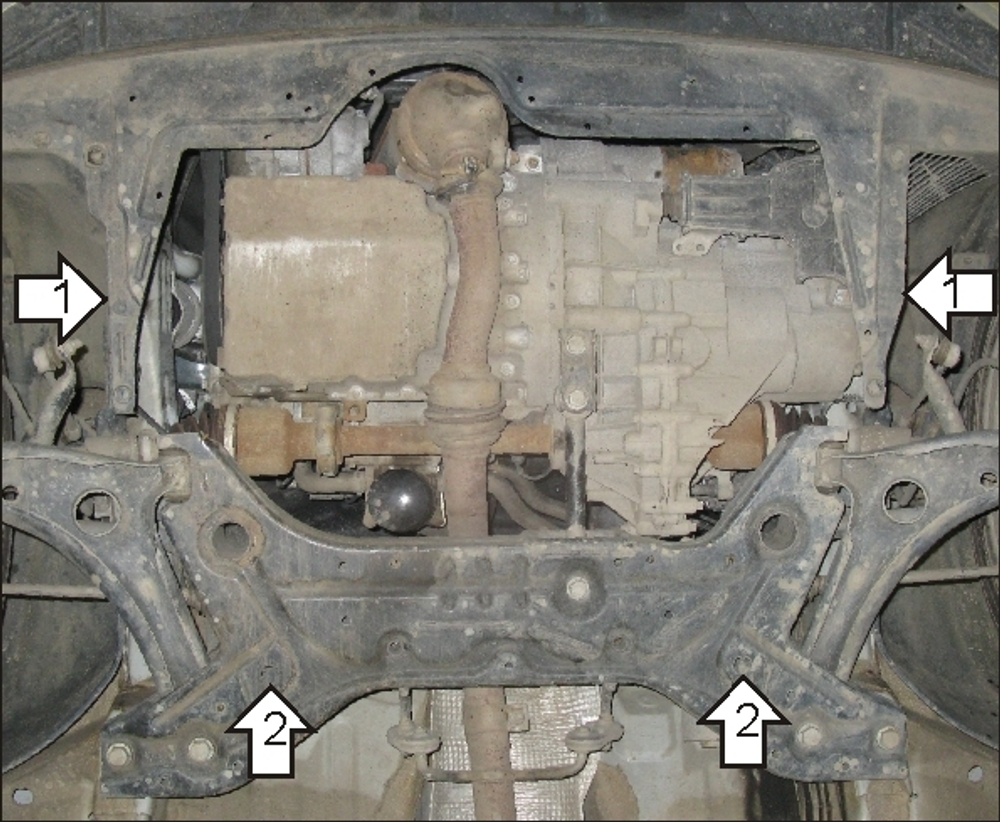 Защита картера Двигателя, КПП. 2 мм, Сталь. для Smart Forfour 2004-2006 MOTODOR.05502