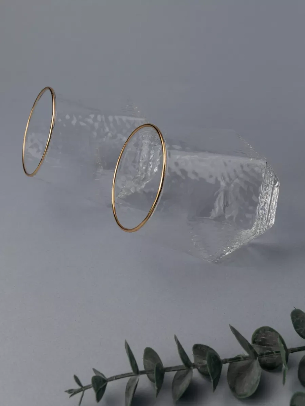 Набор шестигранных бокалов с рифленым стеклом 6 шт 300 мл.