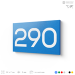 Номер на дверь 290, табличка на дверь для офиса, квартиры, кабинета, аудитории, склада, голубая 120х70 мм, Айдентика Технолоджи