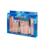 Набор насадок с вибромассажером Vibrator Kit New (Цвет: телесный, металлический)