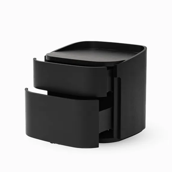 Прикроватная тумбочка Kispa с 2 ящиками, черная