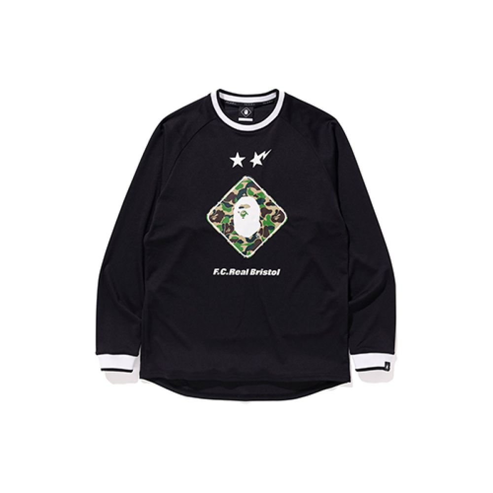 BAPE X FCRB L/S EMBLEM TEE MENS T