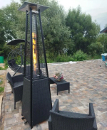 Уличный газовый обогреватель WWT 13I ROTANG Black mini + Чехол