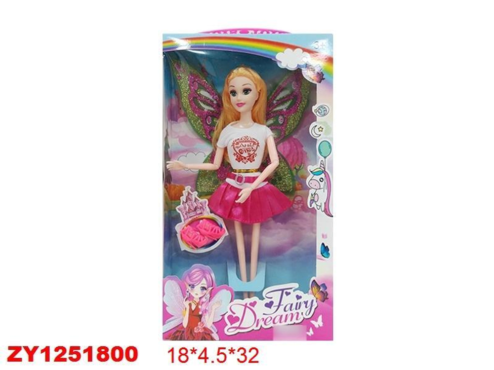 Кукла тип Модница на шарнирах с крыльями 32см, коробка 279A-3
