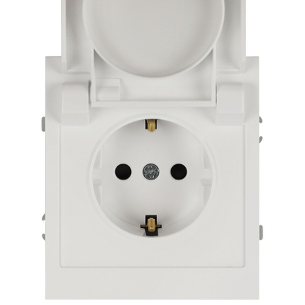 Розетка ЭРА Arktik 16-2103-01 с заземлением 2P+E Schuko со шторками с крышкой 16А-250В белый