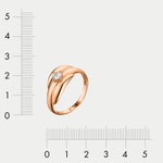 Кольцо для женщин из розового золота 585 пробы с фианитами (арт. 10-10100-2163)