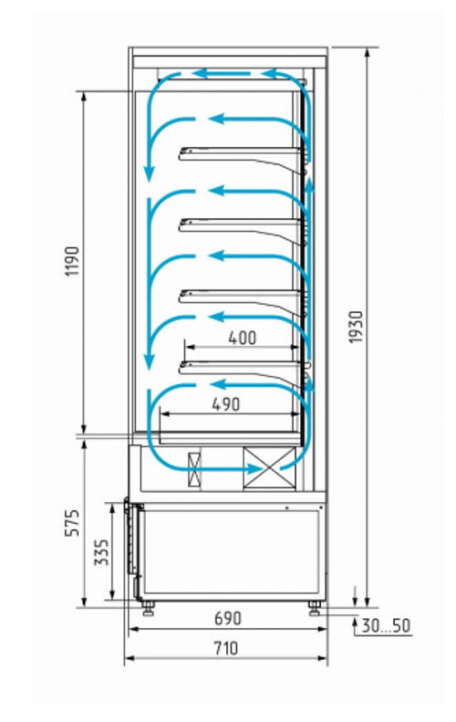 Холодильная горка Carboma 1930/710 ВХСп-0,6 CUBE (FC 20-07 VM 0,6-2)