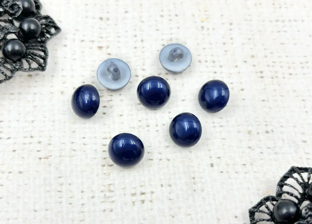 Пуговицы блузочные под жемчуг, на ножке, d 1,1 см, синий