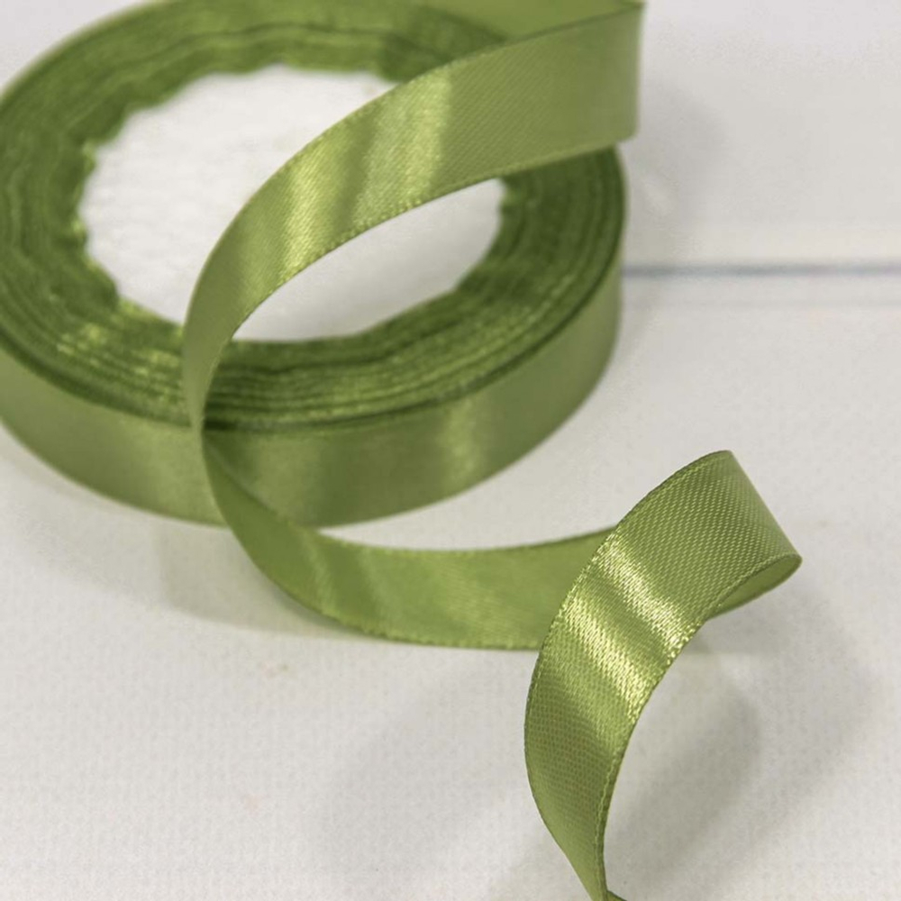 Лента Атласная 1,5см х 28м Сатин (Хаки)
