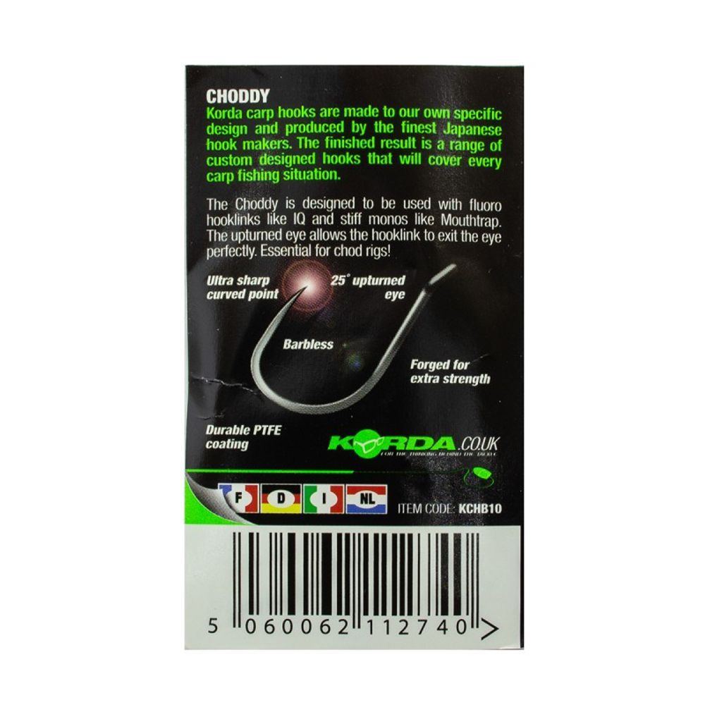 KORDA Крючок Choddy Barbless №10 без бородки 10шт