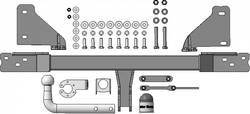 Фаркоп Motodor Geely Atlas Pro, 2021 - н.в., Belgee X70 2024- (оцинк. Шар) арт.94204-A