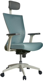 Кресло эргономичное SCHAIRS AIREX AIRE-101W каркас белый, сетка IR05SB / ткань T01SB серебр-голубая