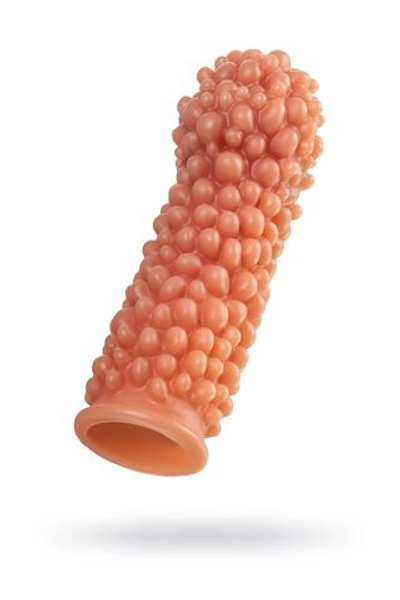 Телесная насадка с мягкими пузырьками - 16,5 см. (Цвет: телесный)