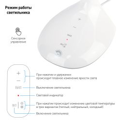 Настольный светильник ЭРА NLED-452-9W-W светодиодный белый