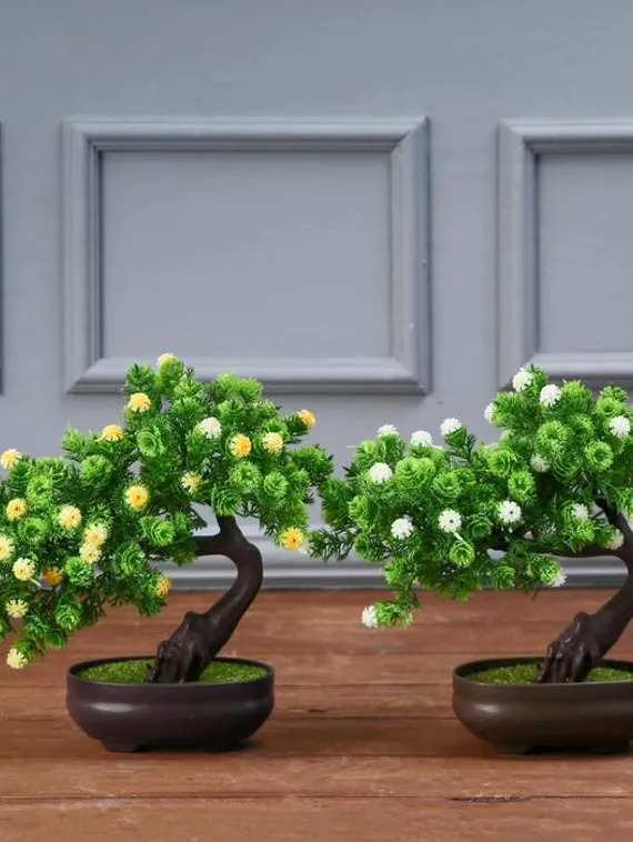 Бонсай в горшке "Деревце изгиб" 12х17 см, микс