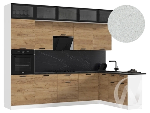 Кухня Рио NEW ЛДСП 3;0х1;8м (белый/дуб крафт/антарес) Компоновка №4