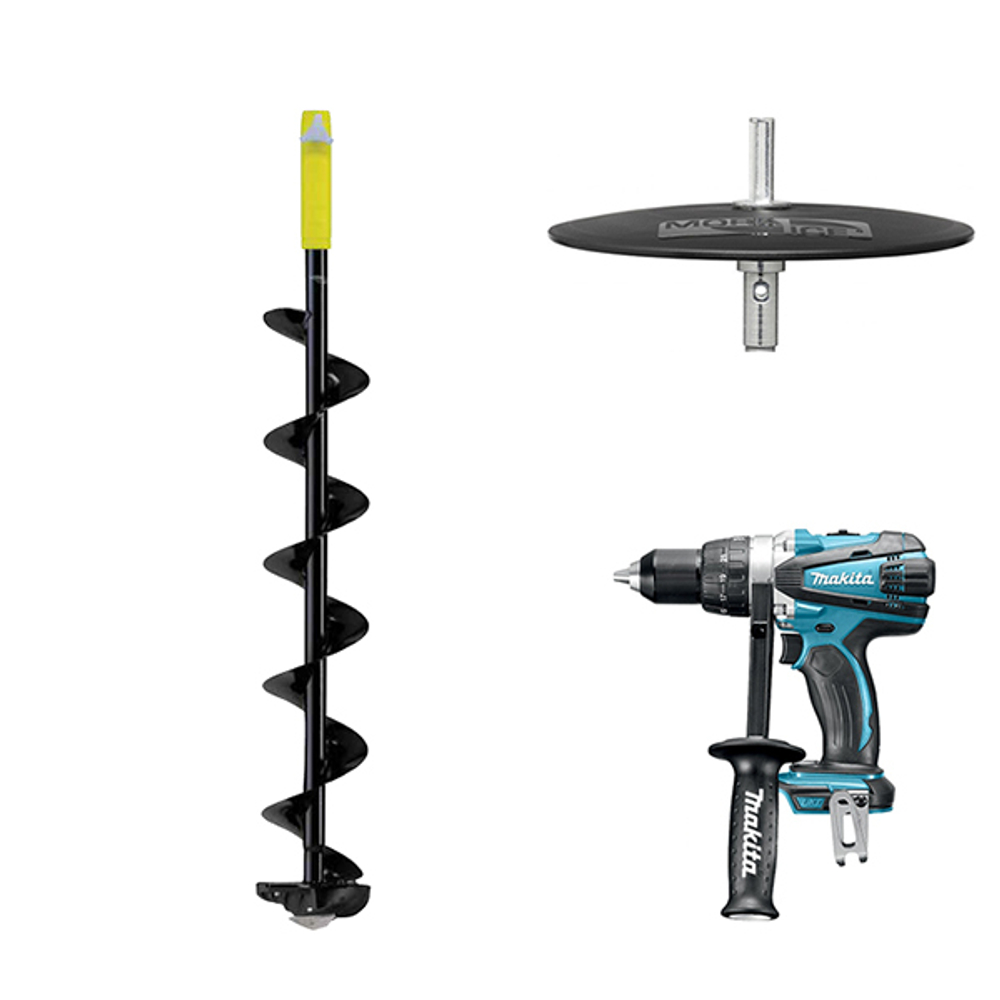 Шнек MORA ICE Nova 130 мм, в комплекте с адаптером для шуруповерта