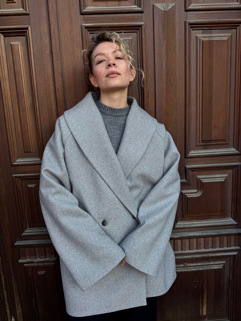 пальто JIL grey