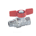 Кран шаровой латунь хром R254D Ду 25 Ру42 ВР/НР бабочка красная Giacomini R254X005
