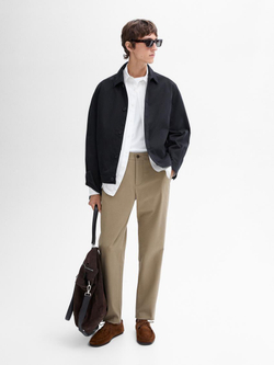 Massimo Dutti Хлопковые облегающие брюки, жженый