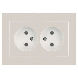 Розетка Intro Accent 6-204-06 двойная 2х2P 16А-250В IP20 СУ AL/CU перламутр