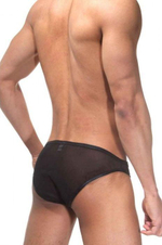 Черные трусы-слипы с блестящей окантовкой (Размер: L-XL) (Цвет: черный)