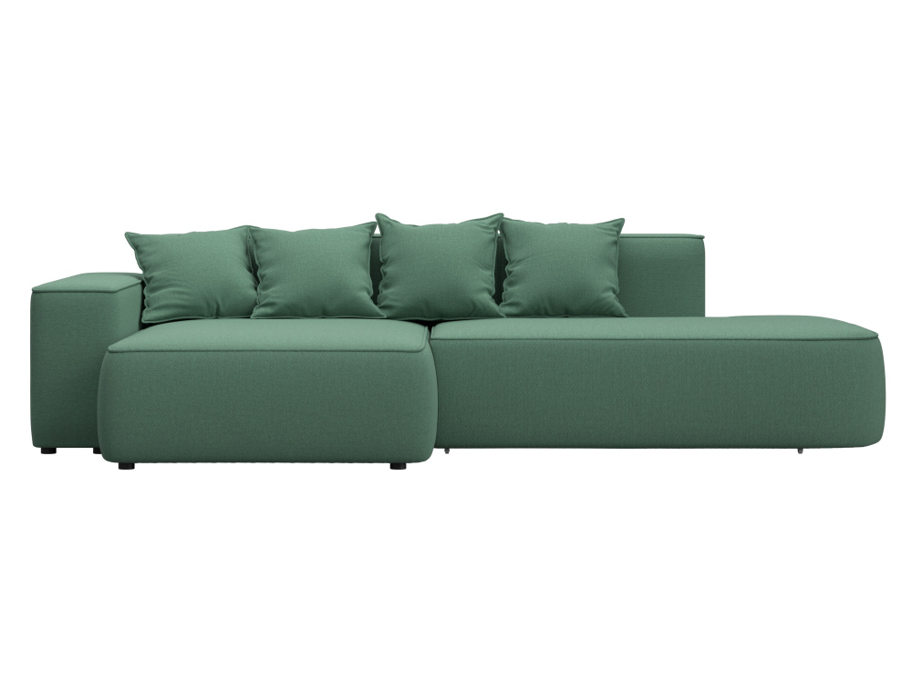 Диван угловой Лига-065 угол левый РОГОЖКА Амур 11 зеленый