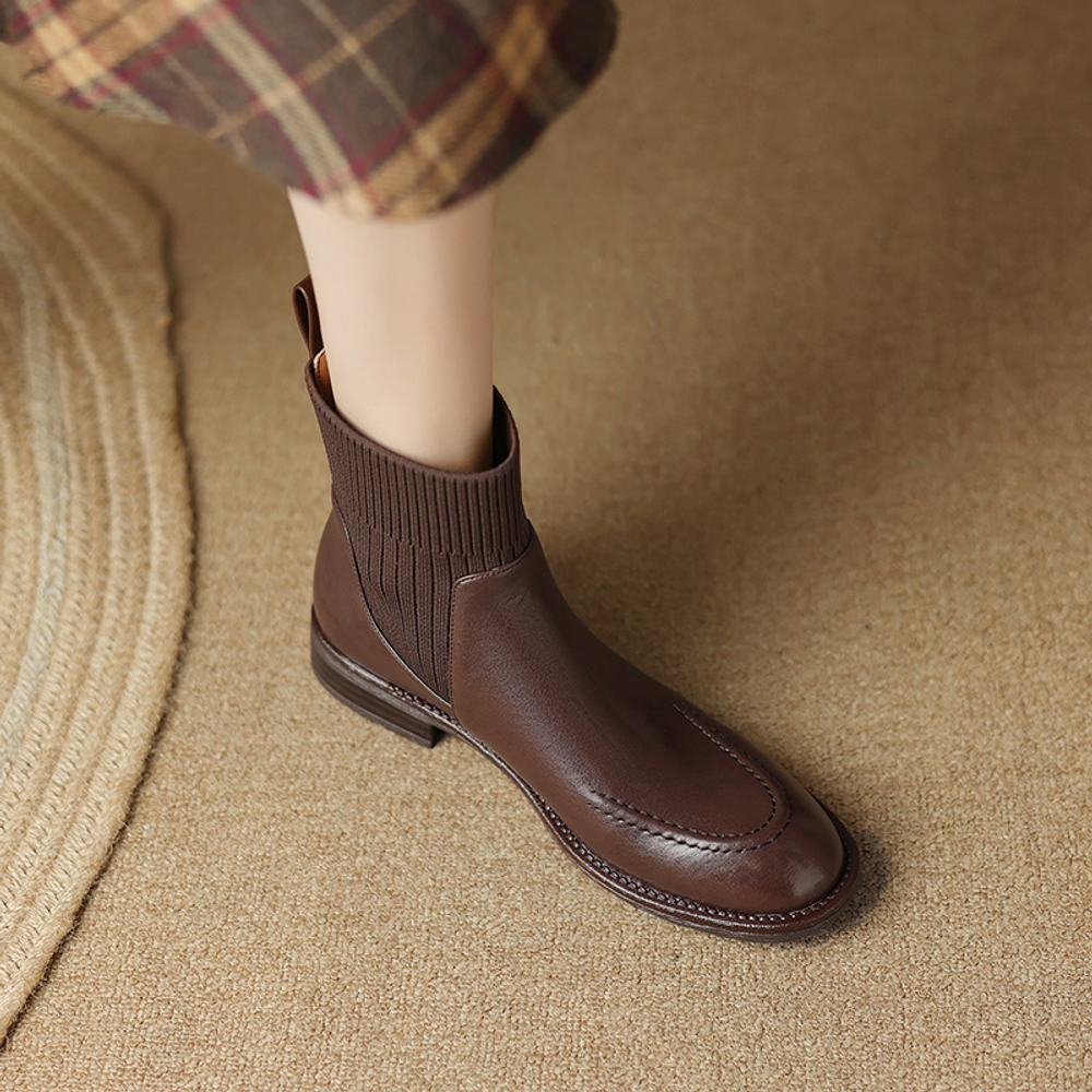 ReneChristine Cow Leather Ankle Boots 3cm Women"s