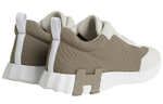 HERMES Bouncing Fabric Low top Sports Casual Shoes Men"s Elephant Gray