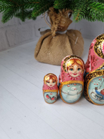 Матрешка 18см "Русская зима" 5 мест