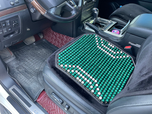 Накидка-массажер на сиденье 45х45 см, дерево, цвет: зеленый (1 шт)