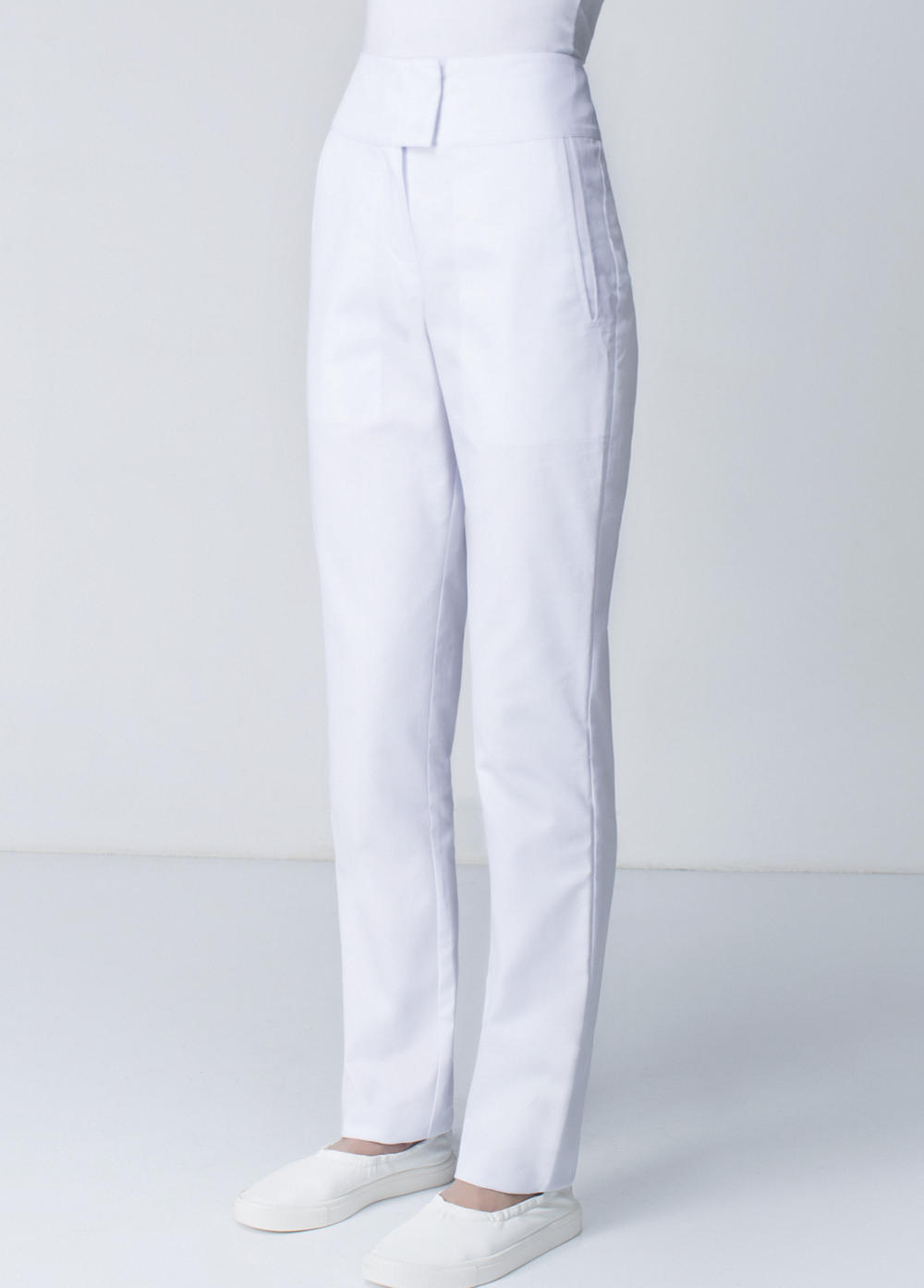 Медицинские брюки прямые полная длина