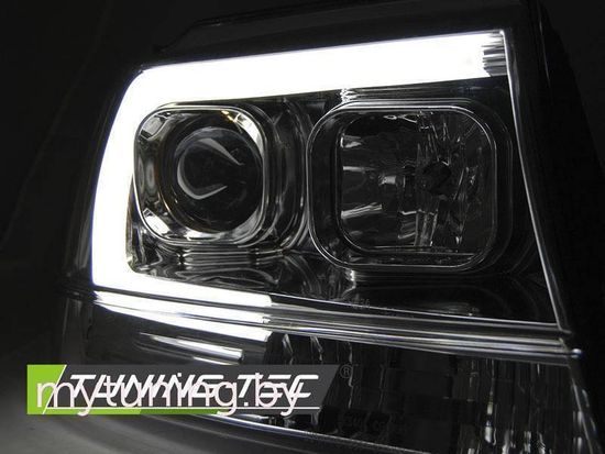 Передние фары Tube Light для Jeep Grand Cherokee WJ (99-05) Chrome