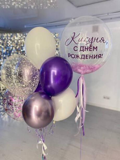 Воздушные шары шарик с перьями №66