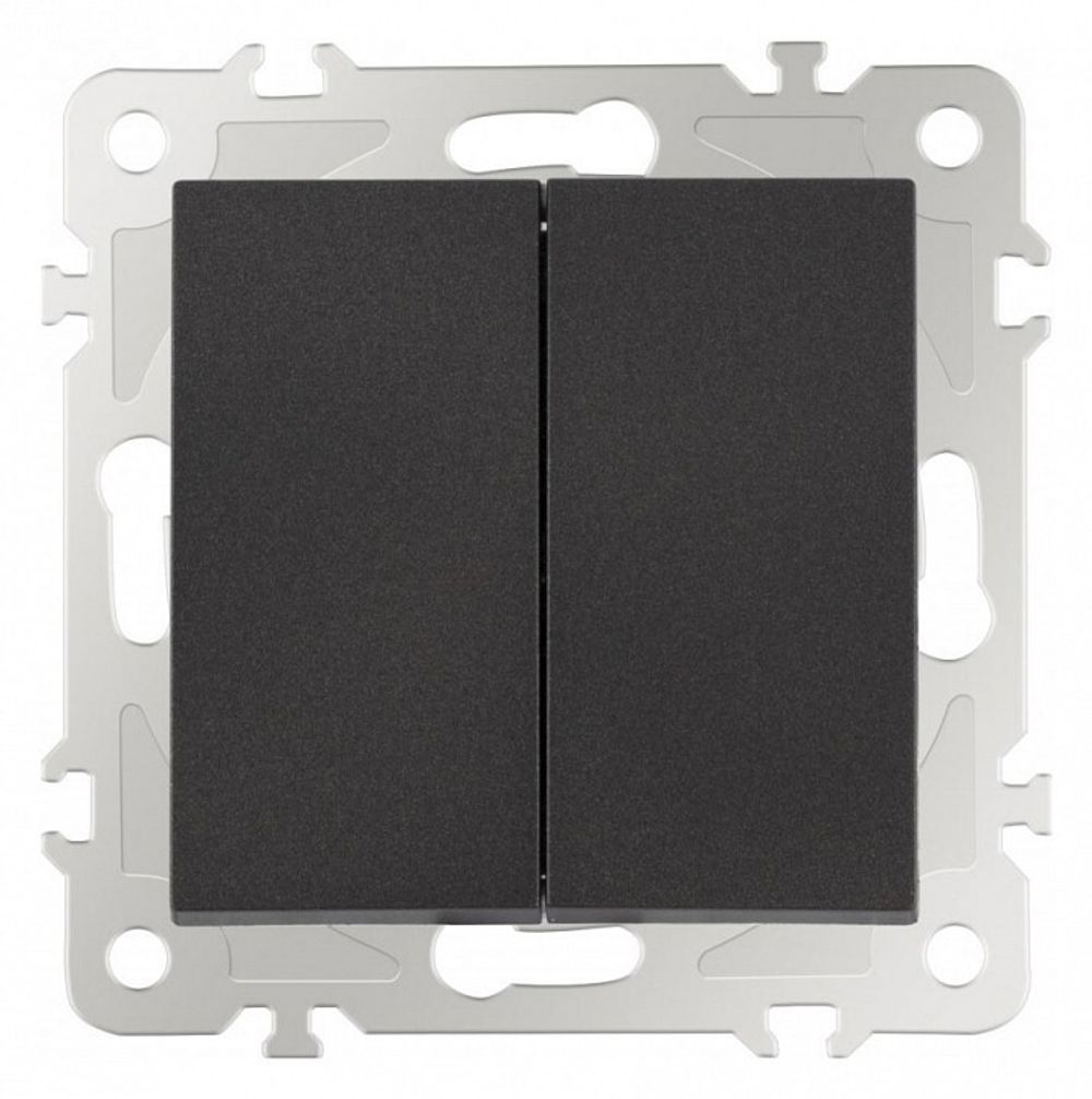 Выключатель проходной двухклавишный без рамки Arte Milano 206 206.32-2.black