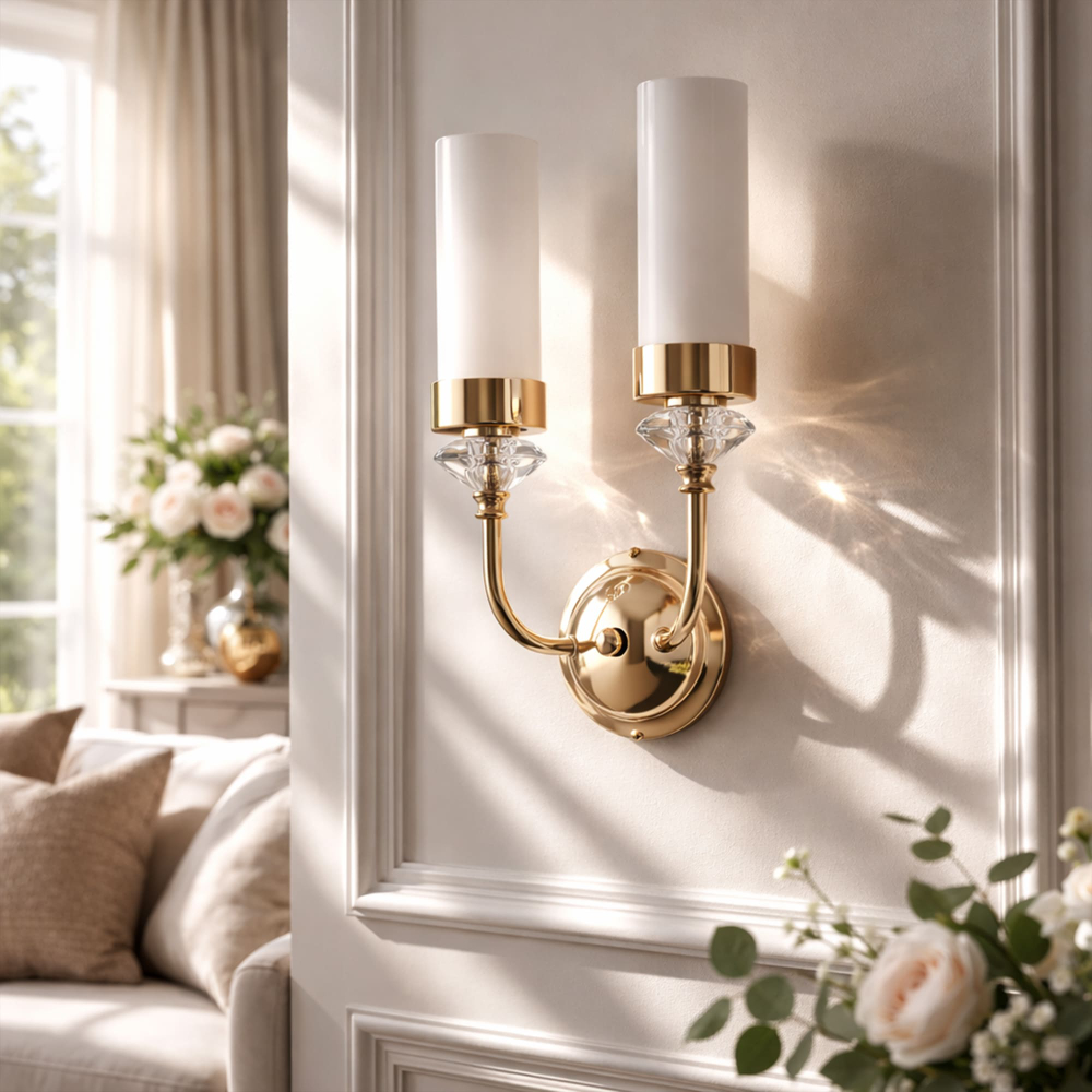 SL1402.251.02 Светильник настенный ST-Luce Латунь/Прозрачный E14*2 40W ЭЛЕГРА