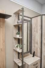 Тумба с зеркалом Клео Дуб Юкон/Ателье темное