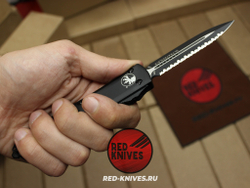 Нож Microtech Ultratech D/E PS A+++ - черная рукоять, кинжальный черный клинок RK/Н90