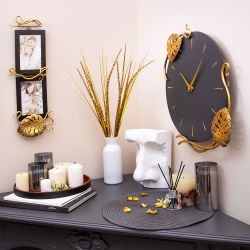 Часы настенные Monstera Deliciosa (Монстера) Серые Амбер