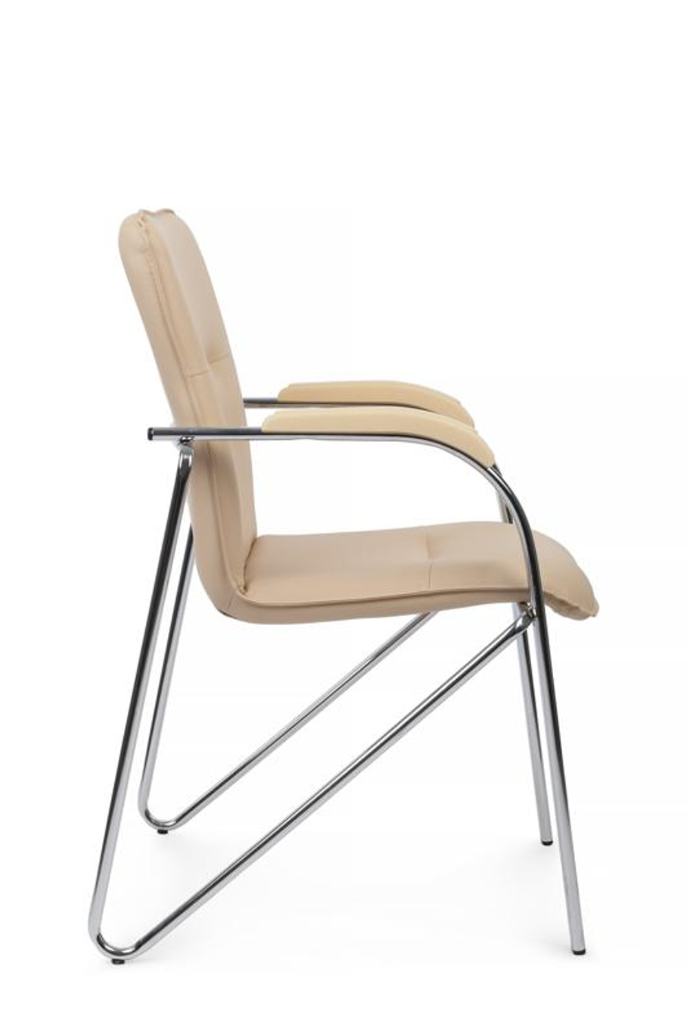 Стул Riva Самба с пластиковыми подлокотниками SMB-03H Хром гальв. Бежевый