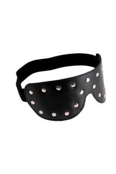 Кожаная черная закрытая маска Sitabella (черный с серебряным) (Цвет: черный с серебряным)