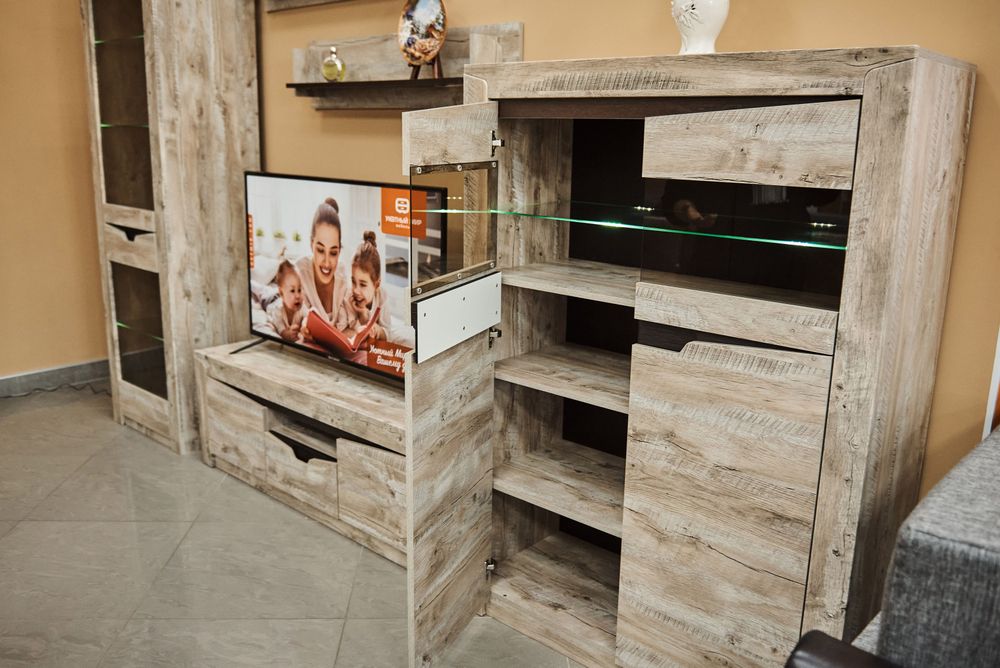 Коллекция Хилтон Комплект полок к витрине №1 и пеналу (440) Дуб юкон/Гранж (набор)