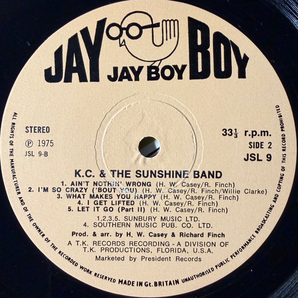 KC And The Sunshine Band ‎– KC And The Sunshine Band (Англия 1975г.)
