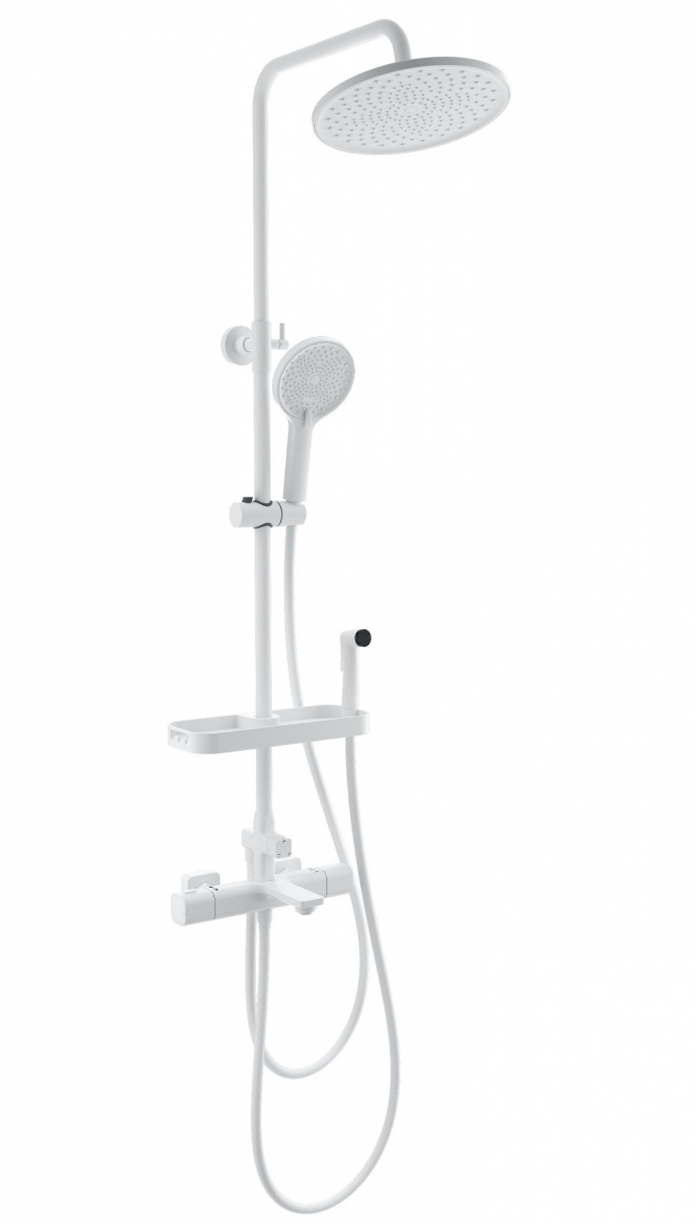Душевая система с гигиеническим душем и термостатом WONZON & WOGHAND SOLID, Белый матовый (WW-C3011-A1-MW)