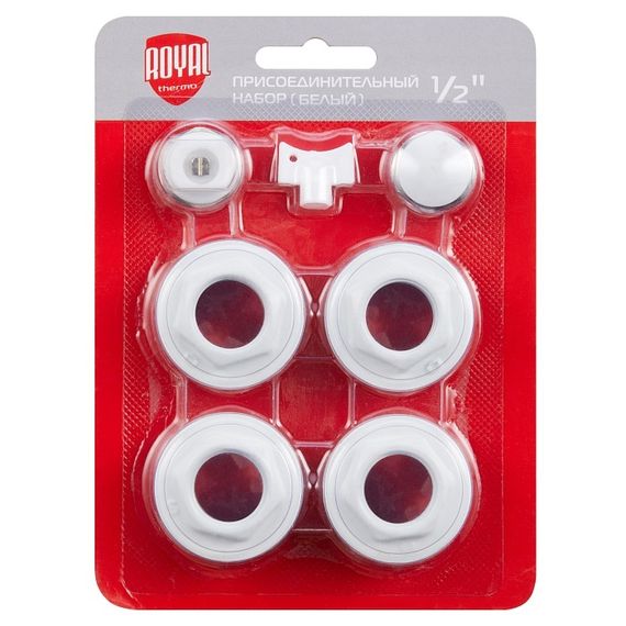 Комплект подключения радиатора Royal Thermo 1/2&quot; 7 предметов белый  28743