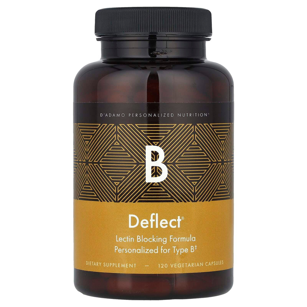 D'adamo, Deflect® B, формула, блокирующая лектин, 120 вегетарианских капсул
